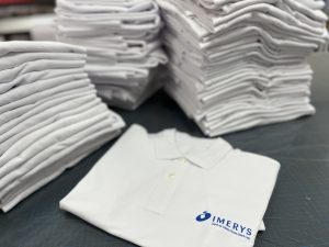 Polos blancs personnalisés en DTF pour IMERYS