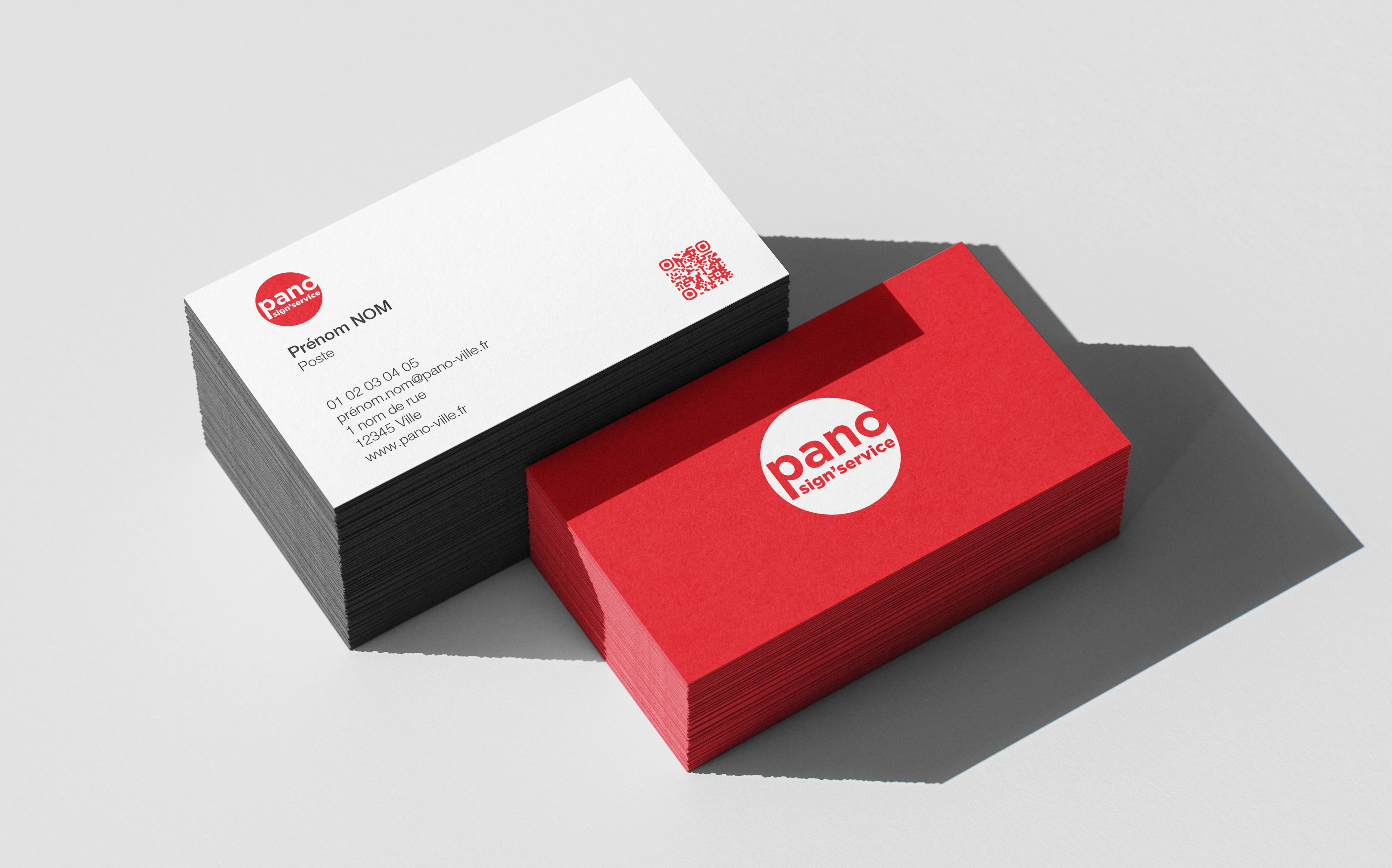 Exemple de maquette de cartes de visite PANO à personnaliser